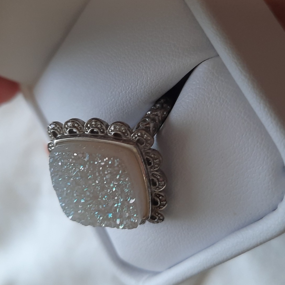 Statement Sterling Druzy Ring - image 3